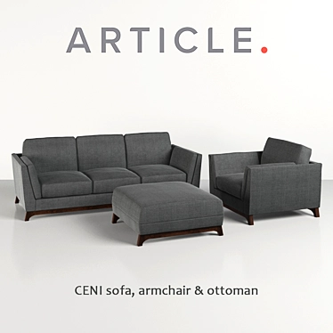 Modern Ceni Sofa Set 3D model image 1 