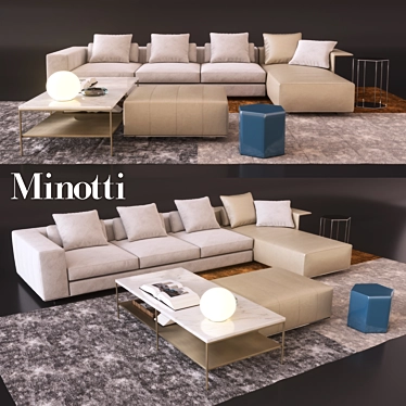 Elegant Minotti Freeman Sofa 3D model image 1 