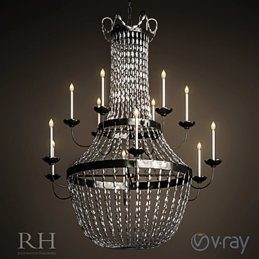 MARCHÉ FRENCH EMPIRE GLASS 2-TIER CHANDELIER 44