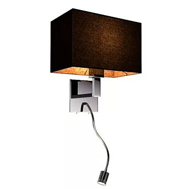 Sleek Black Sconce with Flexible LED Light 3D model image 1 