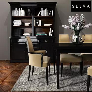 Elegant Selva Dining Set 3D model image 1 