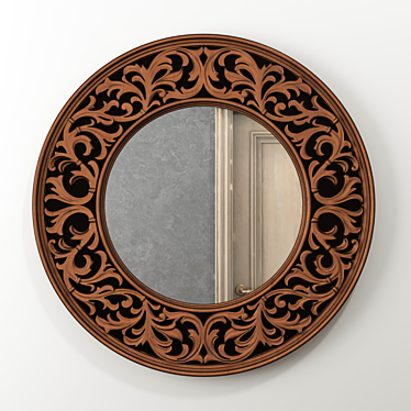 Elegant Carved Mirror: Sesilya 3D model image 1 