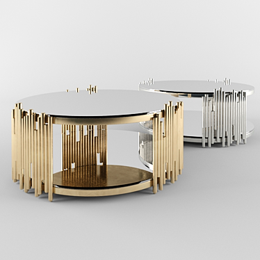 Barcelona Round Glass Coffee Table: Modern Elegance 3D model image 1 