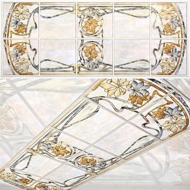 Elegant Stained Glass Ceiling 3D model image 1 