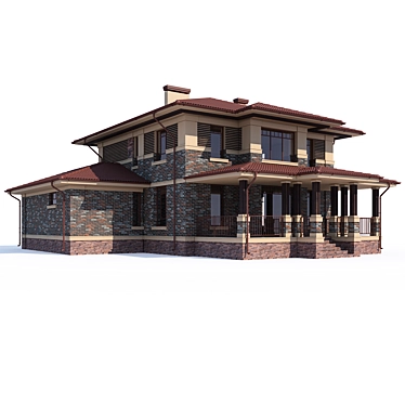 Modern Private House Design Kit 3D model image 1 