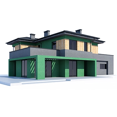 Modern Private House Design 3D model image 1 