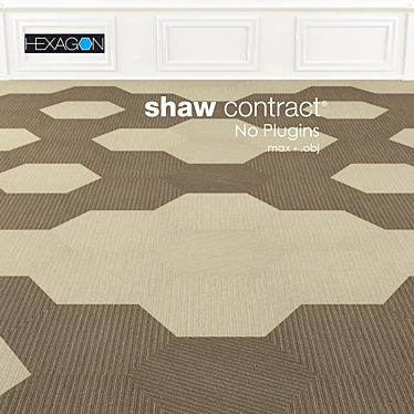 Shaw Hexagon Linear Carpet Tiles 3D model image 1 