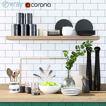 Essential Kitchen Set: Convenient & Stylish 3D model image 1 