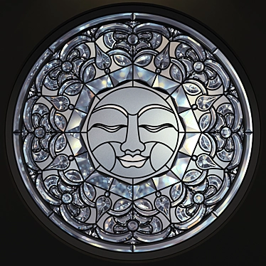 Radiant Sun Stained Glass 3D model image 1 