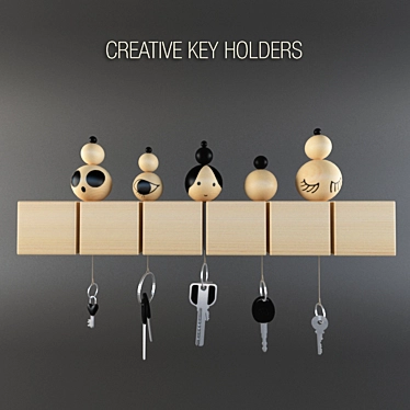 Whimsical Key Organizers | Hand-Painted Design 3D model image 1 