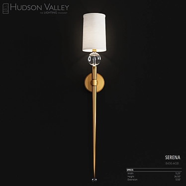 Elegant Hudson Brass Sconce 3D model image 1 