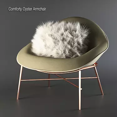 Elegant Oyster Armchair: Luxurious Comfort in Compact Design 3D model image 1 