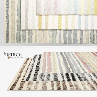 Stylish Striped Rugs: Benuta Justin Collection 3D model image 1 