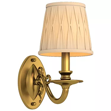 Newport Brass Sconce: Satin Bronze with Beige Shade 3D model image 1 