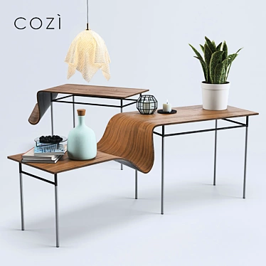 Modern Cozistudio Onda Tables & Ghost Light 3D model image 1 