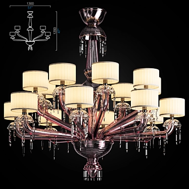 Elegant Barovier&Toso Chandelier 3D model image 1 