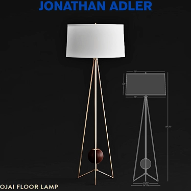 Sleek OJAI Floor LAMP 3D model image 1 