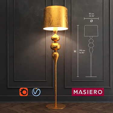 Elegant Masiero EVA Floor Lamp 3D model image 1 