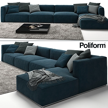 Elegant Poliform Shangai Sofa: Perfect Lounge Essential 3D model image 1 