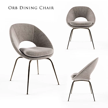 Modern Orb Dining Chair with Fabric and Metal Design 3D model image 1 