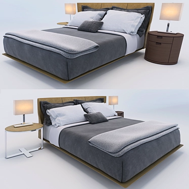 Contemporary Comfort: Aly's Bed 3D model image 1 