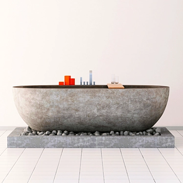 Pebble Stone Bathroom Set 3D model image 1 