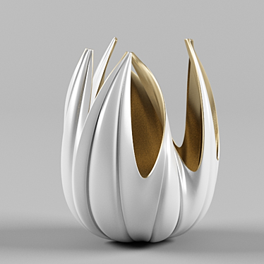 Golden Organic Vase: Natural Elegance 3D model image 1 