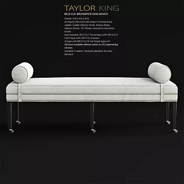 Taylor King Brunswick King Bench 3D model image 1 