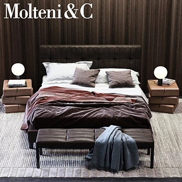 Luxury Molteni&C Anton Bed - Elegant Design for Ultimate Comfort. 3D model image 1 