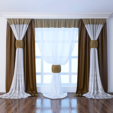 Modernistic Curtains: Versatile & Stylish 3D model image 1 