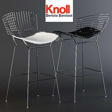 Sleek and Stylish Knoll Bertoia Barstool 3D model image 1 