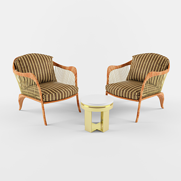 ErgoFlex Chair & Table Set 3D model image 1 