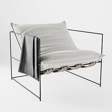 Sierra Chair: Industrial Steel Elegance 3D model image 1 