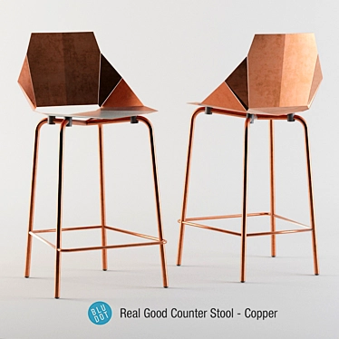 Contemporary Copper Stool: Blu Dot's Real Good Design 3D model image 1 