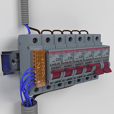 Flexible 6-Switch Electrical Node 3D model image 1 