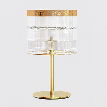 Elegant Hand-Gilded Cut Lamp 3D model image 1 