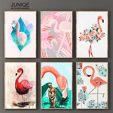 Flamingo Dreams: Juniqe Paintings 3D model image 1 