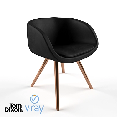Minimalist Scoop Chair 3D model image 1 