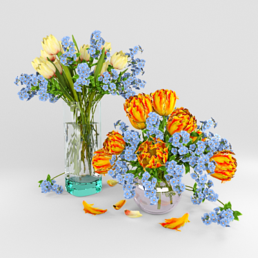 Vibrant Tulip Bouquet 3D model image 1 