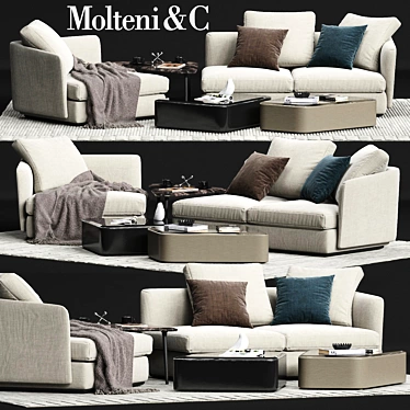 Minimalist Molteni&C SLOANE Sofa 3D model image 1 