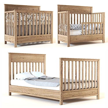 Convertible Crib: Charlie 4-In-1 3D model image 1 