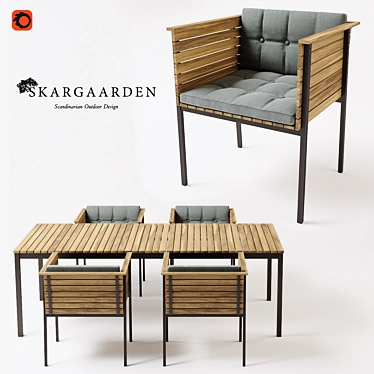 Skargaarden Haringe Outdoor Armchair & Table Set 3D model image 1 