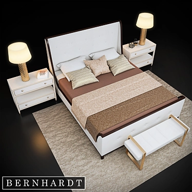 Jet Set California King Bed 3D model image 1 