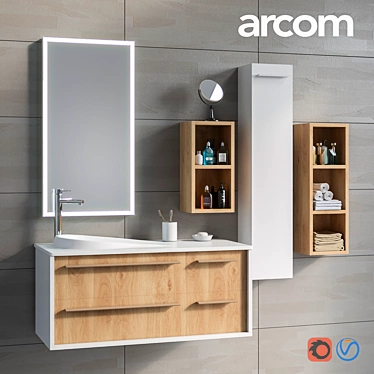 ARCOM POLLOCK COMPOSITION 36 Bathroom Furniture Set 3D model image 1 