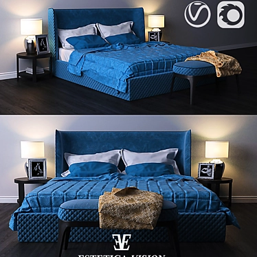 Elegant MARSEILE Bed: Perfect Dream Space 3D model image 1 