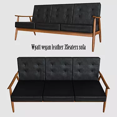 Stylish Wyatt Vegan Leather Sofa 3D model image 1 