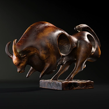 Modern Bronze Bull Sculpture