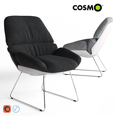 Cosmo Armchair Bay: Stylish Comfort for Your Home 3D model image 1 