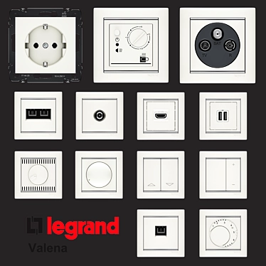 Sleek Legrand Valena Sockets 3D model image 1 