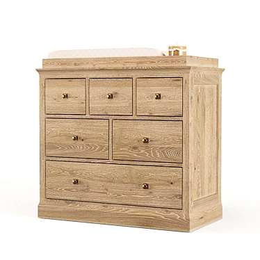 Gray Textured Dresser - Stylish and Functional 3D model image 1 